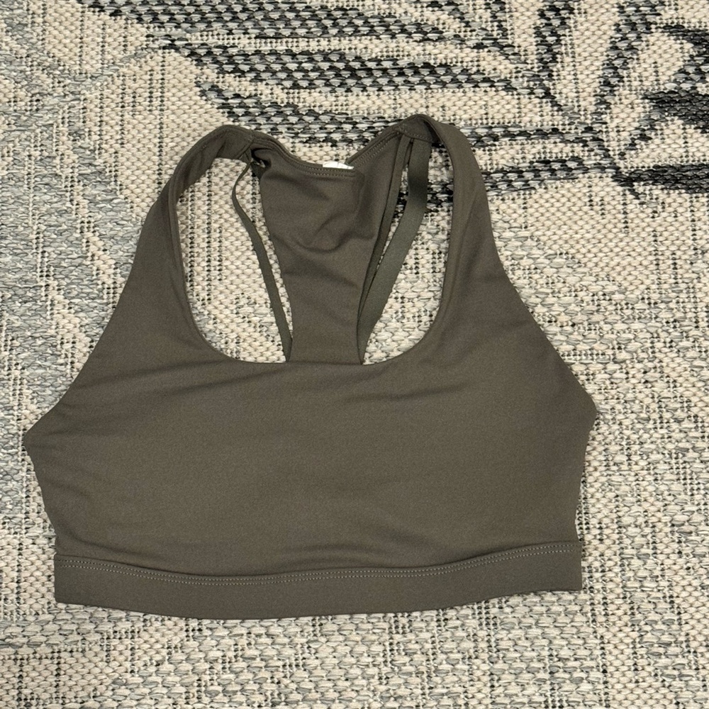 Fabletics Women's XXS Boost Medium Impact Sports Bra Olive Green - Picture 4 of 6